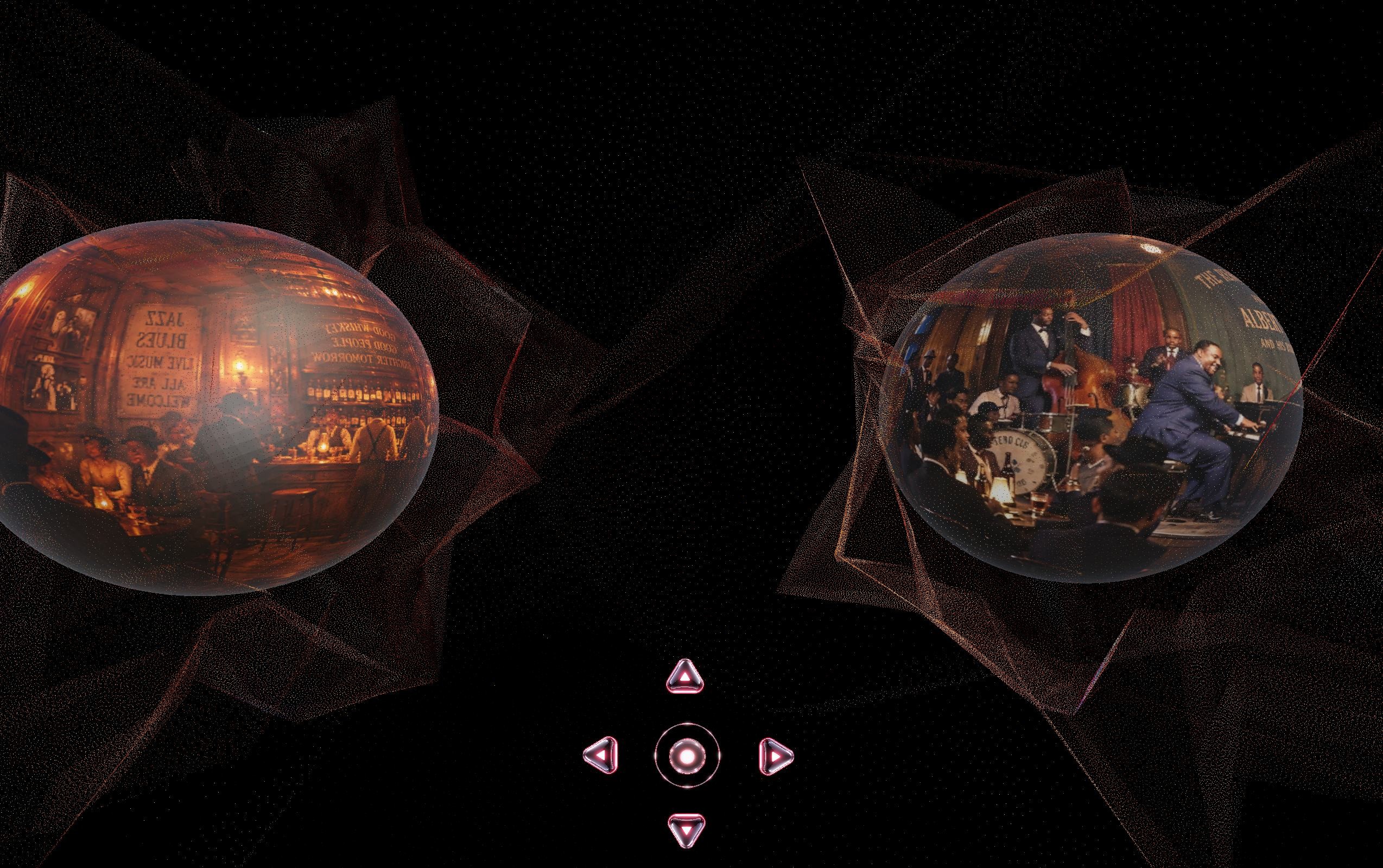 Two HDR archive spheres connected by a generative field